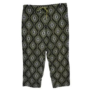 Vera Bradley Corduroy Pull -On Ankle Pants Women’s Size Large Drawstring Boho